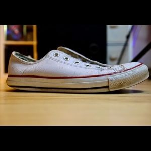Converse white leather low tops